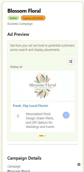 ExactAD ad card example