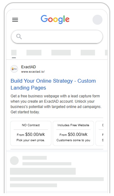 Google Search ads from ExactAD